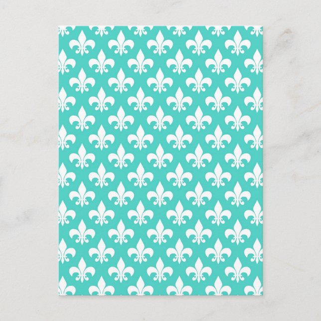 Carte Postale Aqua Damask (Devant)