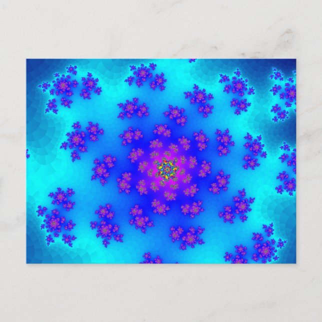 Carte Postale Aqua Floral Sprinkings (Devant)