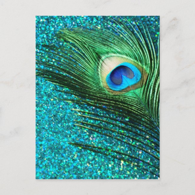 Carte Postale Aqua Peacock unique (Devant)