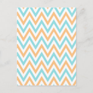 Carte Postale Aqua- pêche, Chevron Zigzag