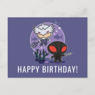 Carte Postale Aquaman   Chibi Orm & Black Manta Graphisme sous-m
