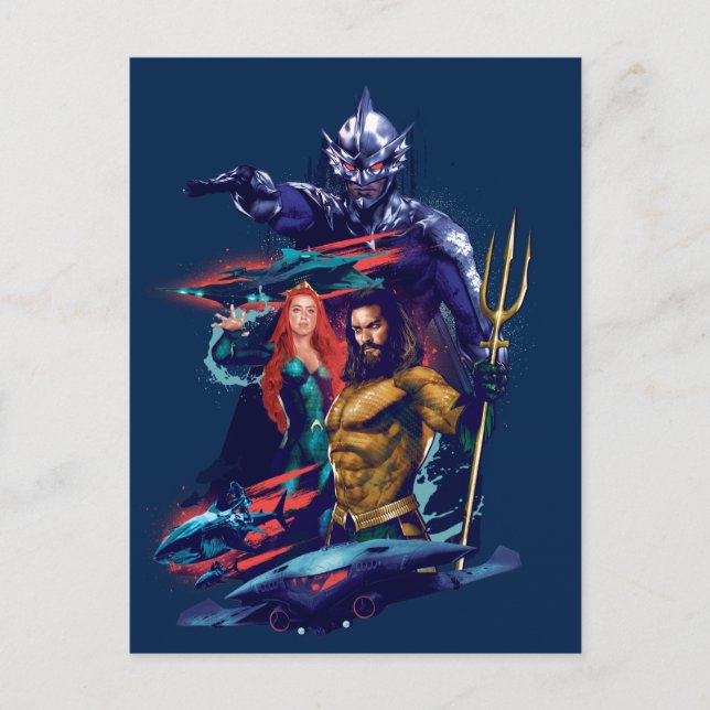 Carte Postale Aquaman | King Orm contre Mera et Aquaman (Devant)