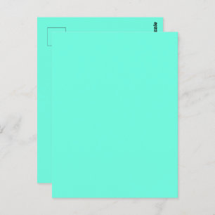 Carte Postale Aquamarine bleu vert Turquoise couleur solide