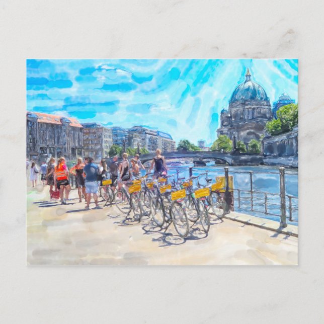 Carte Postale Aquarell Illustration von Berlin mit Dom. (Devant)