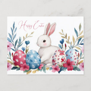 Carte postale Aquarell Oster colorée avec lièvre d