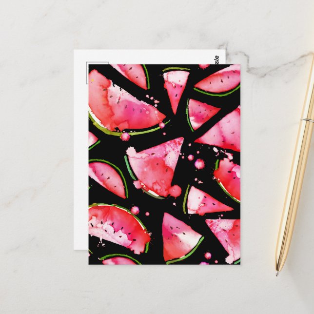 Carte Postale Aquarelle 2 (Devant/Arrière en situation)