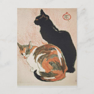 Carte Postale Aquarelle - 2 Chats - Théophile Alexandre Steinlen