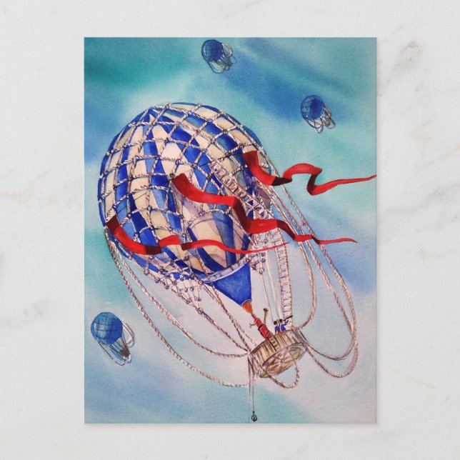 Carte Postale Aquarelle à vapeur d'air chaud (Devant)
