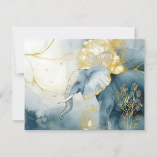 Carte Postale Aquarelle abstraite Illustration d'un éléphant