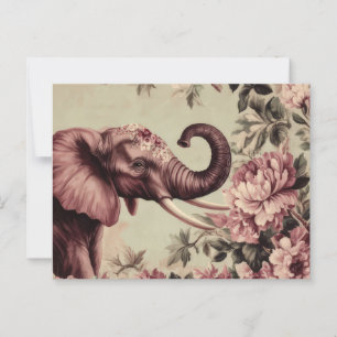 Carte Postale Aquarelle abstraite Illustration d'un éléphant