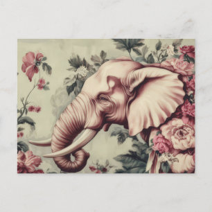 Carte Postale Aquarelle abstraite Illustration d'un éléphant