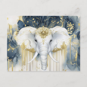 Carte Postale Aquarelle abstraite Illustration d'un éléphant