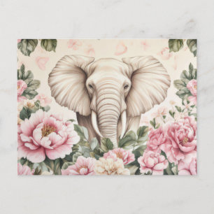 Carte Postale Aquarelle abstraite Illustration d'un éléphant