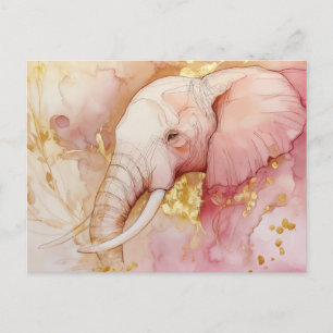 Carte Postale Aquarelle abstraite Illustration d'un éléphant