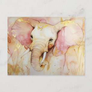 Carte Postale Aquarelle abstraite Illustration d'un éléphant
