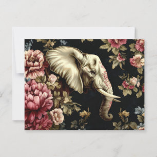 Carte Postale Aquarelle abstraite Illustration d'un éléphant