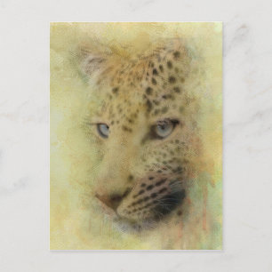 Carte Postale  Aquarelle africaine de la faune léopard