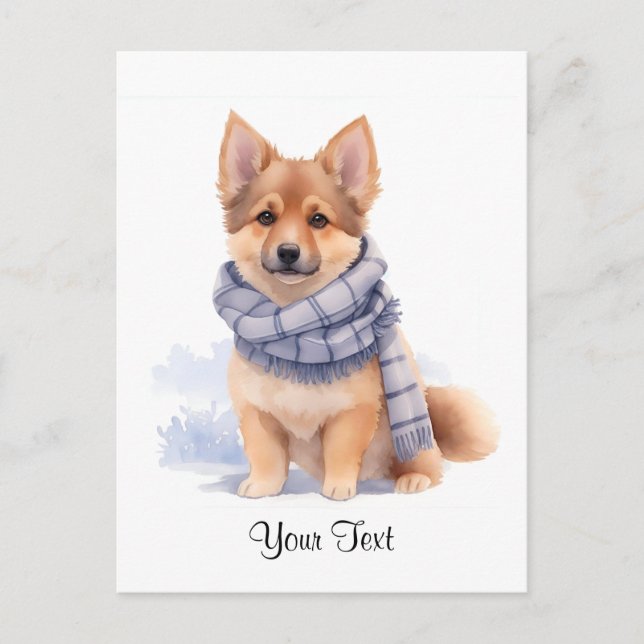 Carte Postale Aquarelle Allemand Berger Chien Chien Chien Chien  (Devant)