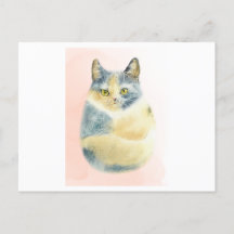 Aquarelle amusante d'un chat moelleux