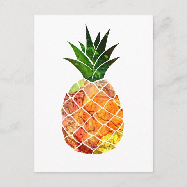 Carte Postale Aquarelle ananas (Devant)