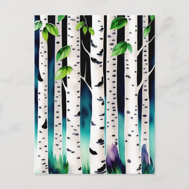 Carte Postale Aquarelle Aspen Trees (Devant)