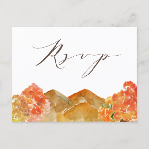 Carte Postale Aquarelle Automne Bois Mariage de automne RSVP