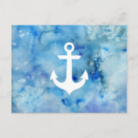 Aquarelle blanche Fille Ancre marine