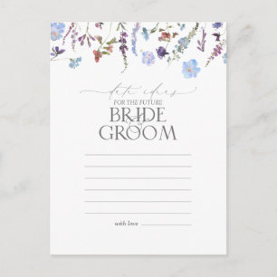 Carte Postale Aquarelle bleu Dusty Fleur sauvage Date Idées