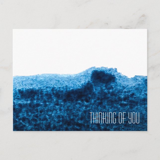 Carte Postale Aquarelle bleu marine foncé minimale (Devant)