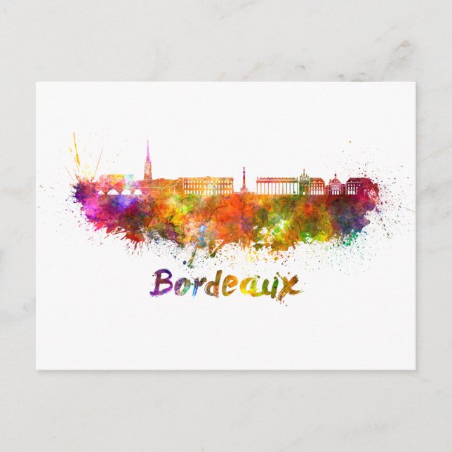 Carte Postale Aquarelle bordelaise (Devant)
