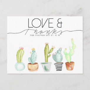 Carte Postale Aquarelle Cactus   Amour & Merci