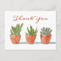 Aquarelle Cactus Boho Merci Adresse de Retour