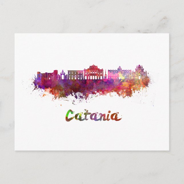 Carte Postale Aquarelle Catane (Devant)