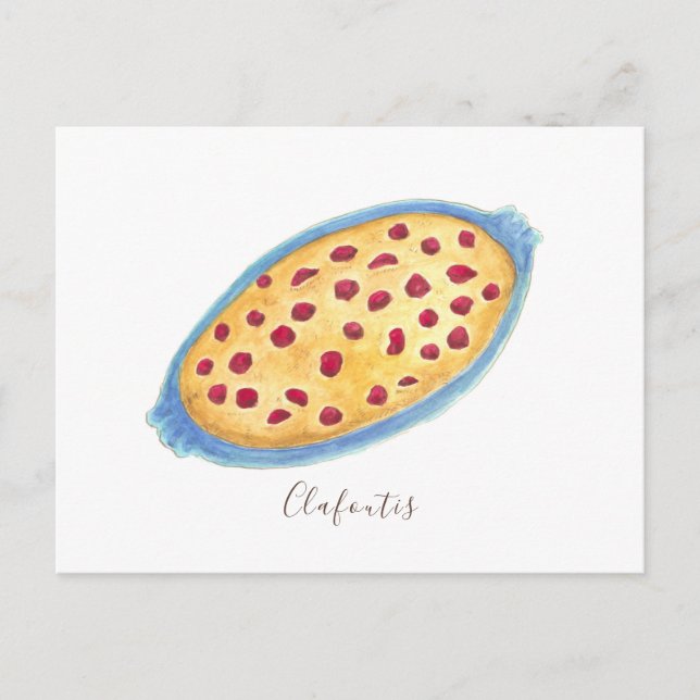 Carte Postale Aquarelle Clafoutis (Devant)