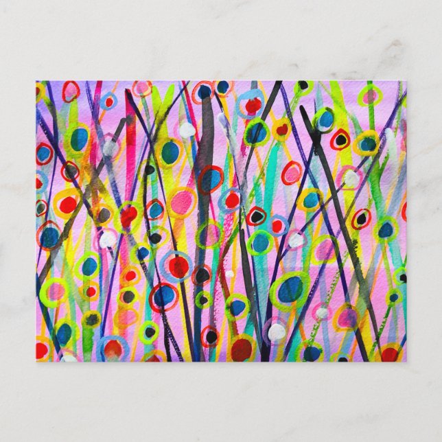 Carte Postale aquarelle couleur paysage art abstrait (Devant)