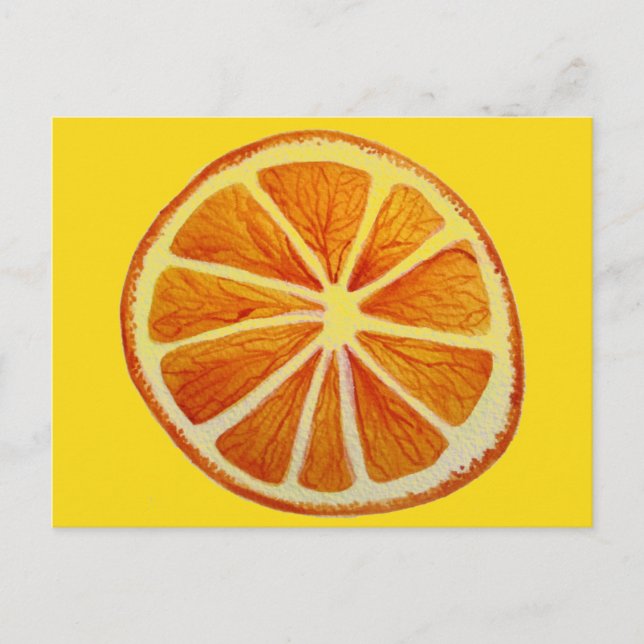 Carte Postale Aquarelle d'agrumes d'orange juteux (Devant)