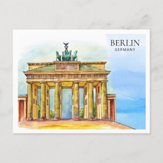 Carte postale aquarelle de Berlin Allemagne | Souv
