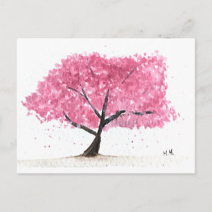 Carte Postale Aquarelle de cerisier rose Sakura