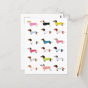 Carte Postale Aquarelle de chien Dachsund