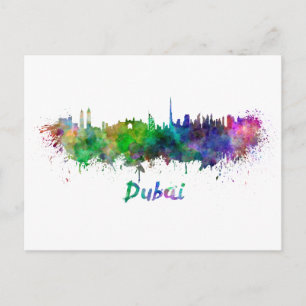 Carte Postale Aquarelle de Dubaï