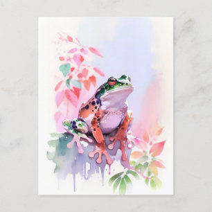 Carte Postale Aquarelle de grenouille Portrait 2