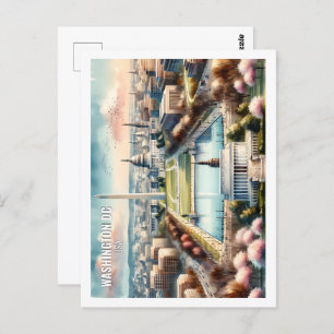 Carte Postale Aquarelle de la Place de Voyage de Washington DC U