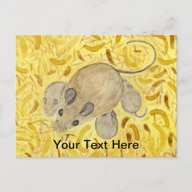 Carte Postale Aquarelle de la souris (Devant)