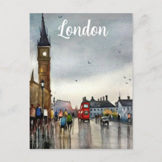 Carte postale aquarelle de Londres