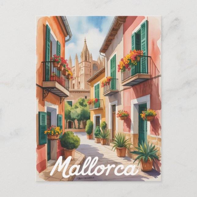 Carte Postale Aquarelle de Majorque (Devant)