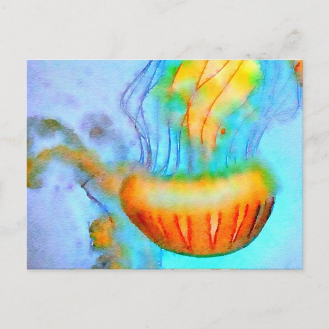 Carte postale Aquarelle de méduse (Devant)