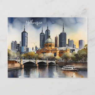 Carte Postale Aquarelle de Melbourne