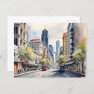 Carte Postale Aquarelle de Melbourne