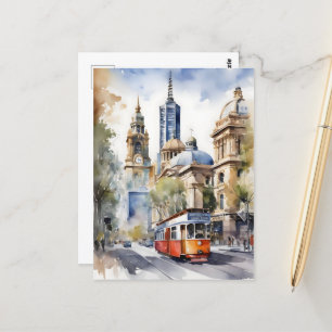 Carte Postale Aquarelle de Melbourne