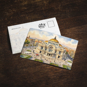 Carte postale aquarelle de Mexico